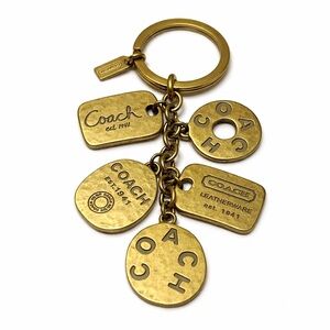 Coach Y2K Hammered Brass Coins Key Fob Multi Charm Bag Charm RARE 💛✨